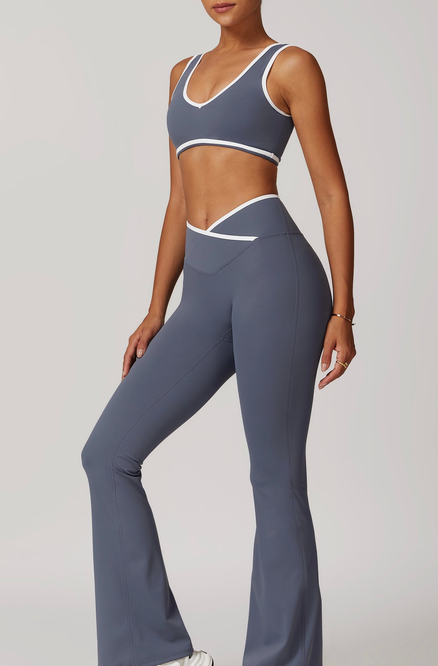 CrushU crossover high-waisted gym&yoga leggings set