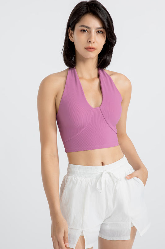 Soft and skin-friendly halter neckYOGA BRA