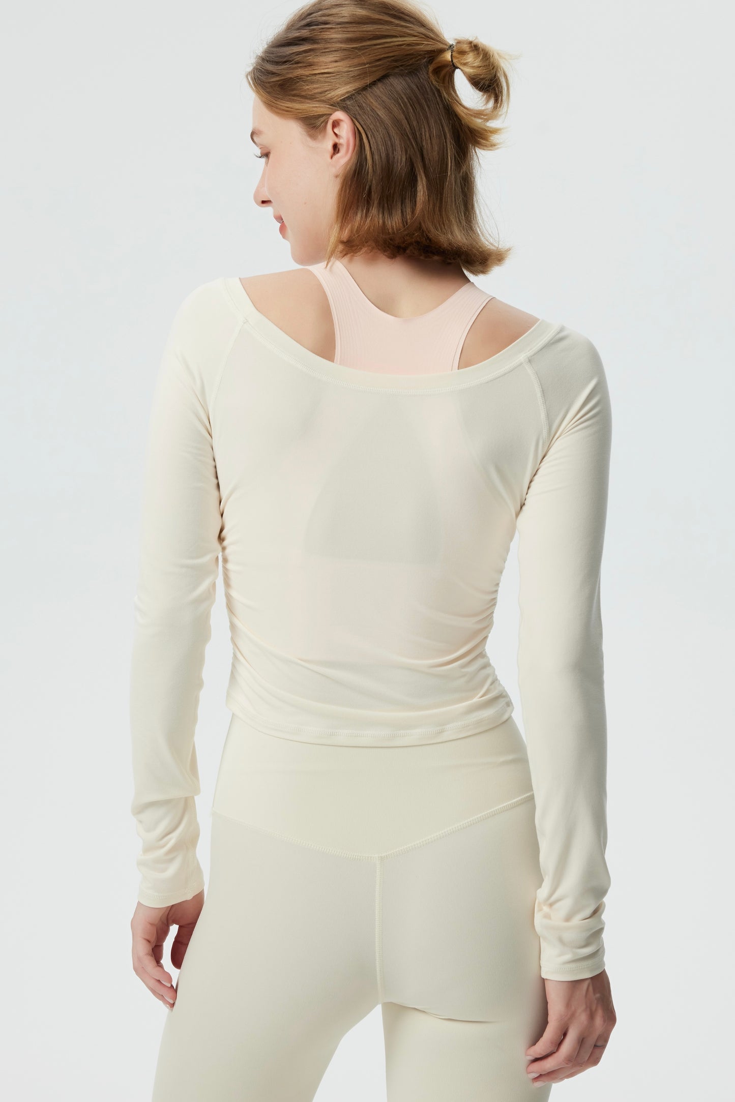 Cloudiness Skinny Tight YOGA Pleated Smock