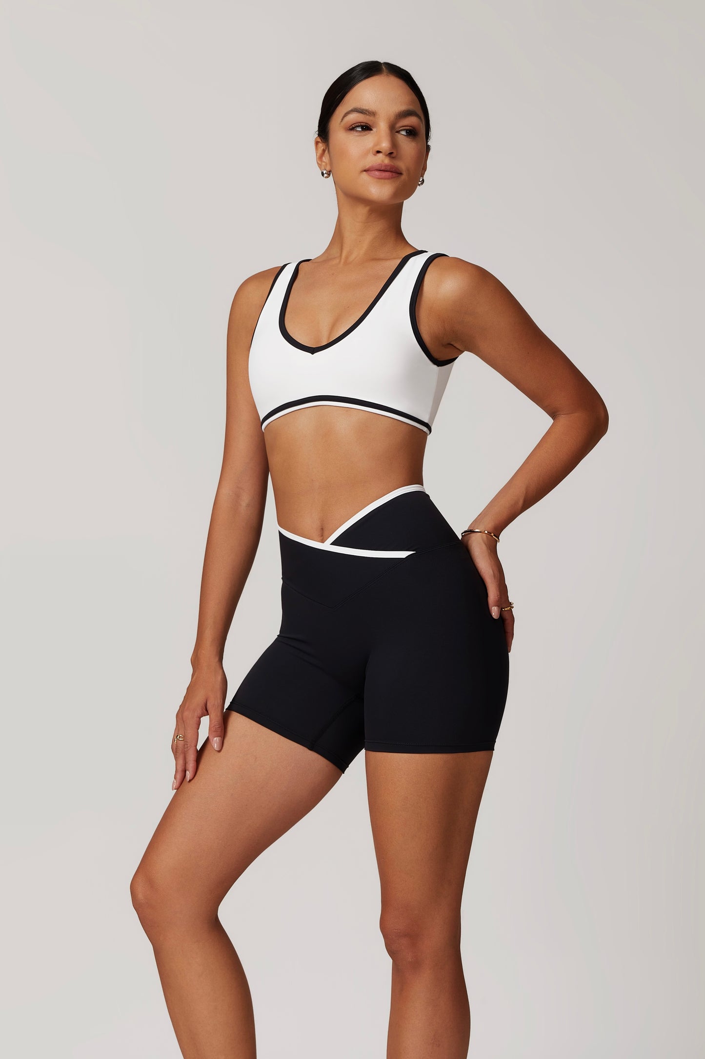 CrushU crossover high-waisted gym&yoga short set