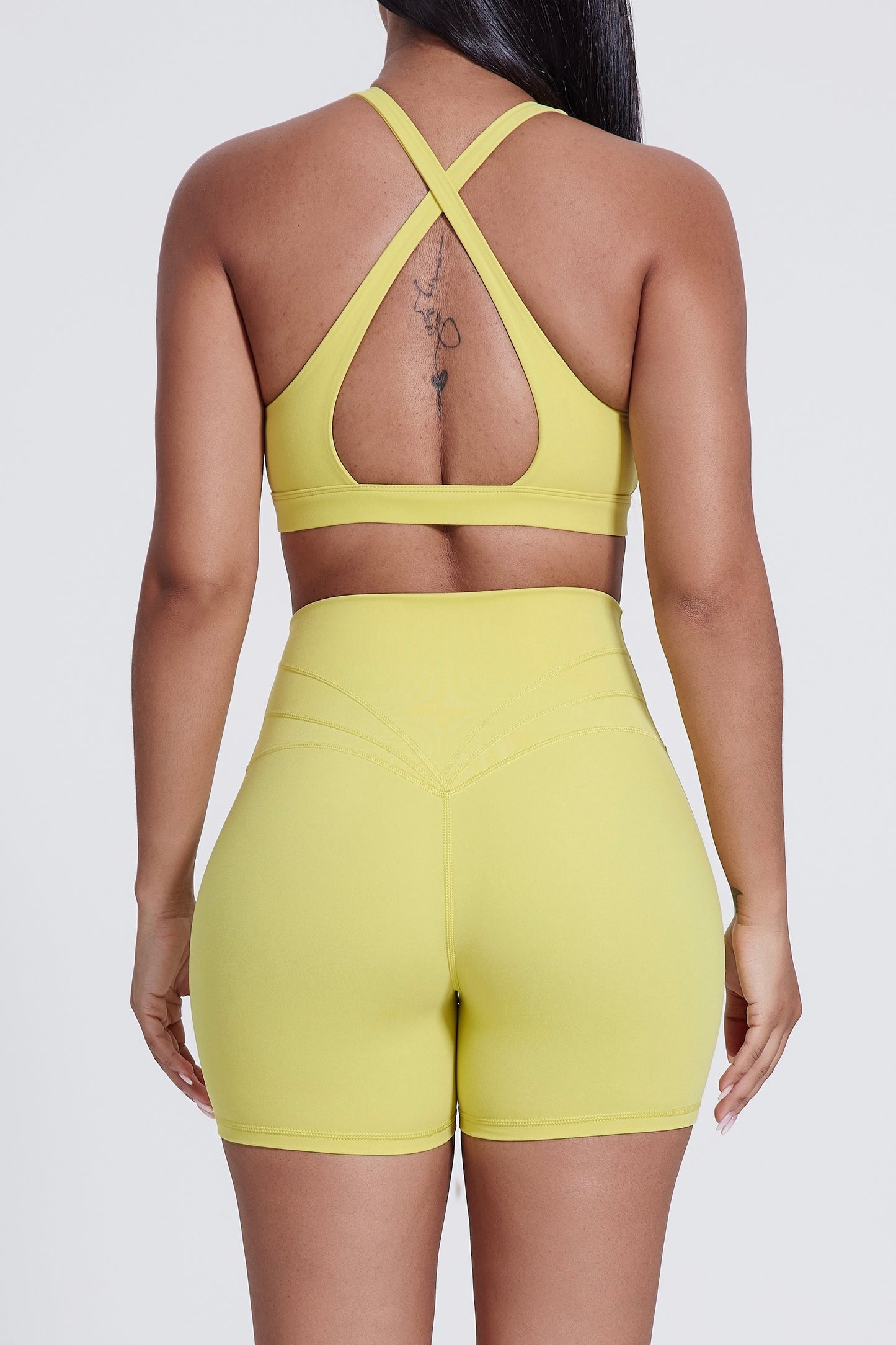 Tight Cross Skinny Yoga Bra&Shorts SET