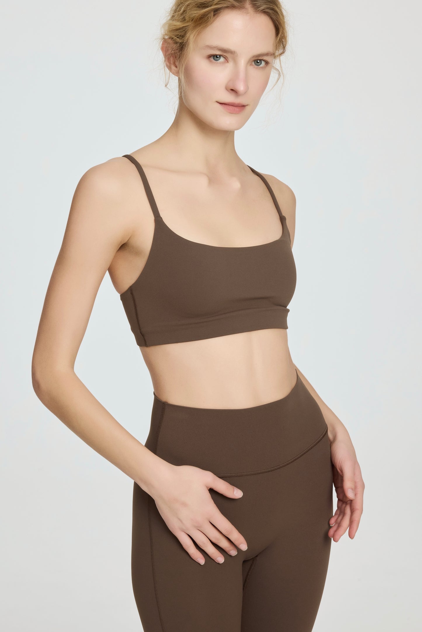 Slant Strap/Double Strap Yoga Bra & Short Set