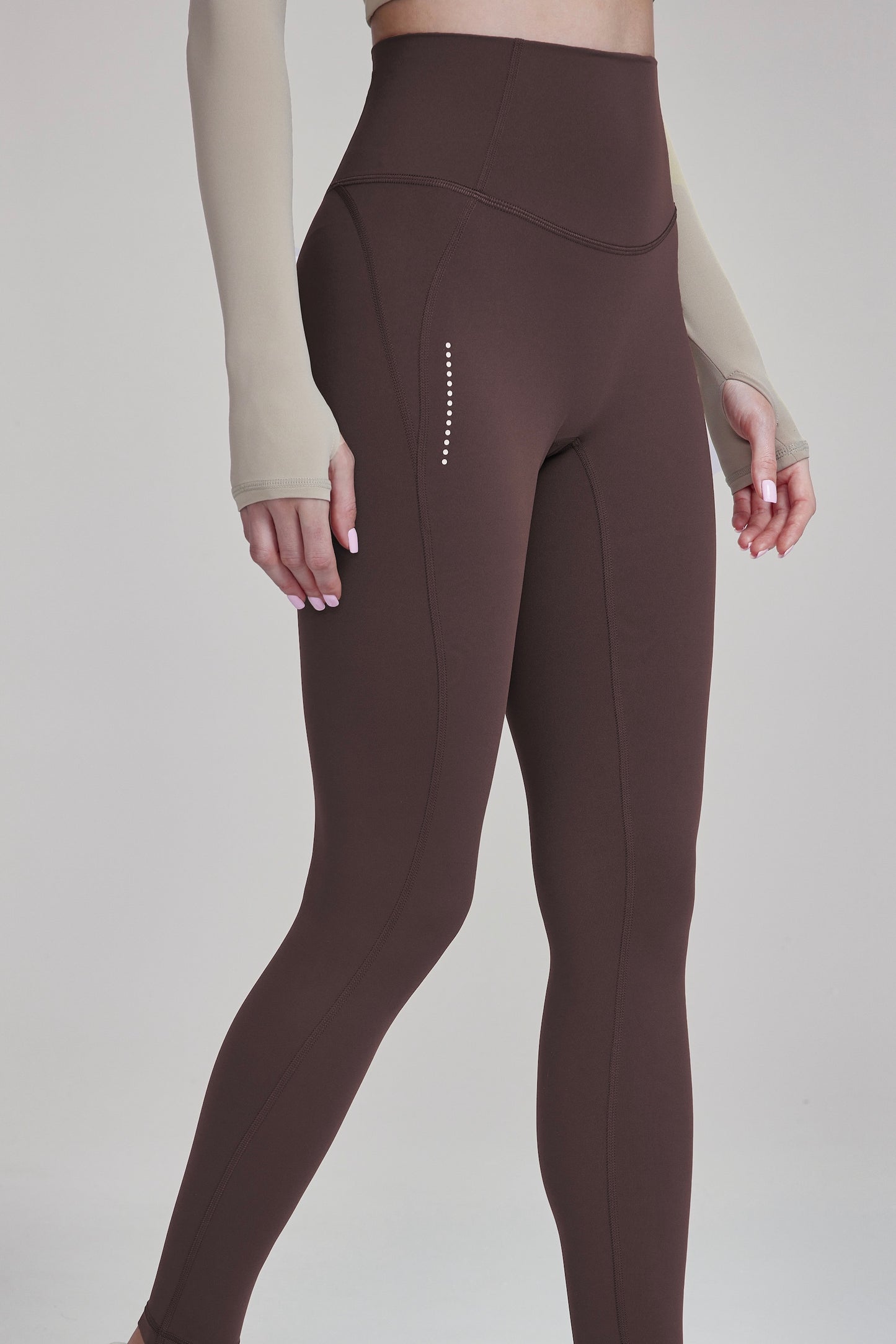 LEGGING Yoga Jalur Reflektif Antimikrob 7a Lycra 7a