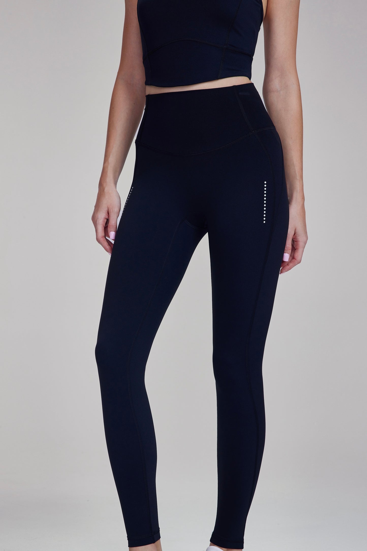 LEGGING Yoga Jalur Reflektif Antimikrob 7a Lycra 7a