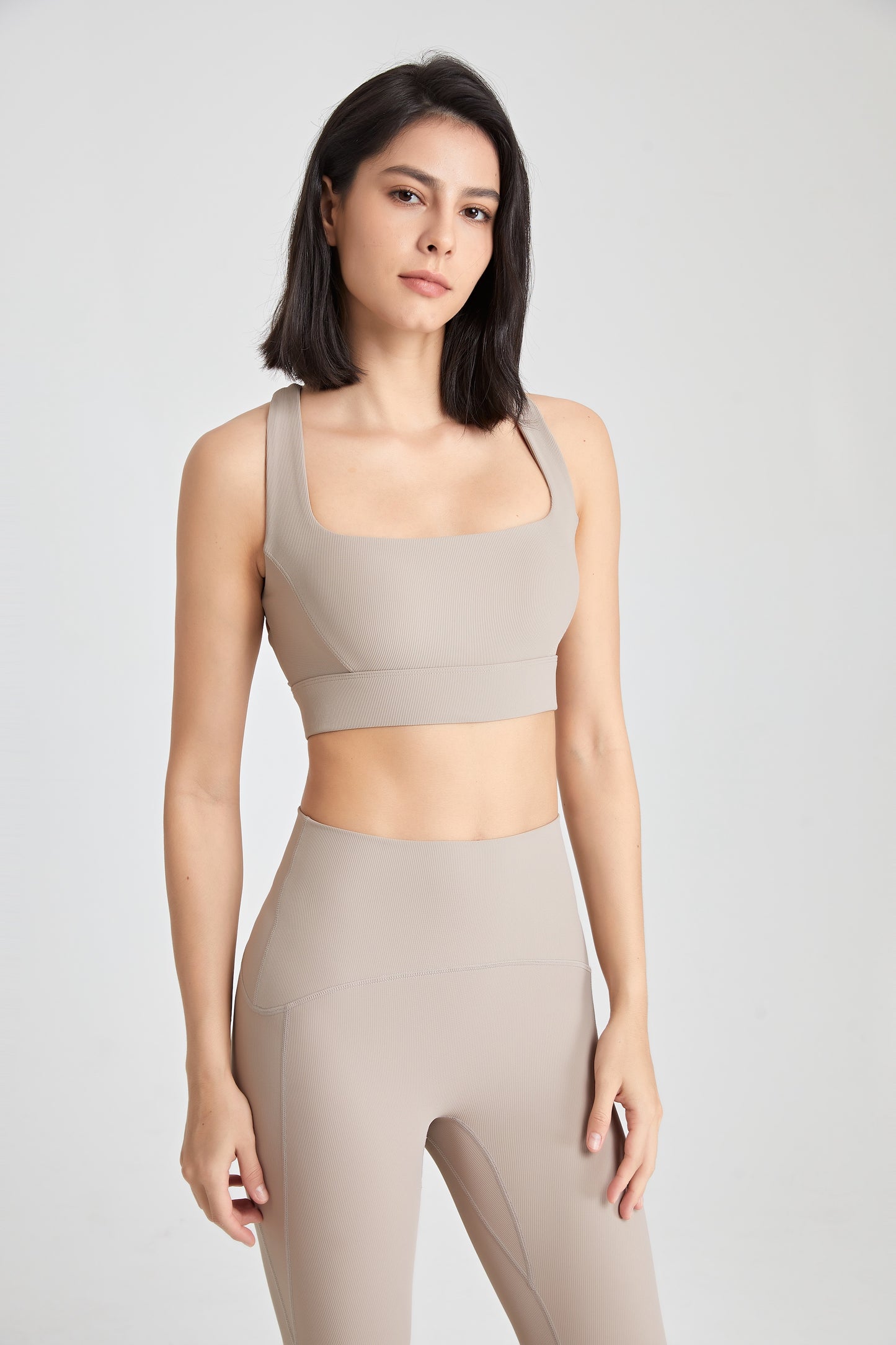 Crossover back u-neck shockproof yoga Bra for hot weather