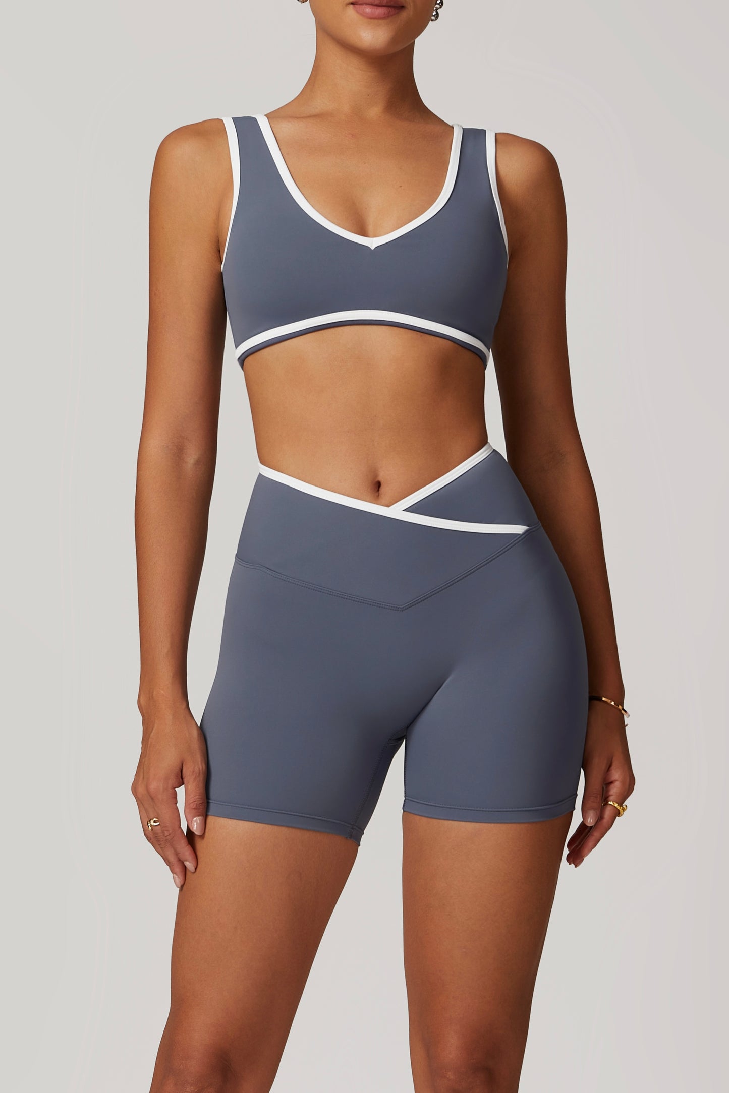 CrushU crossover high-waisted gym&yoga short set