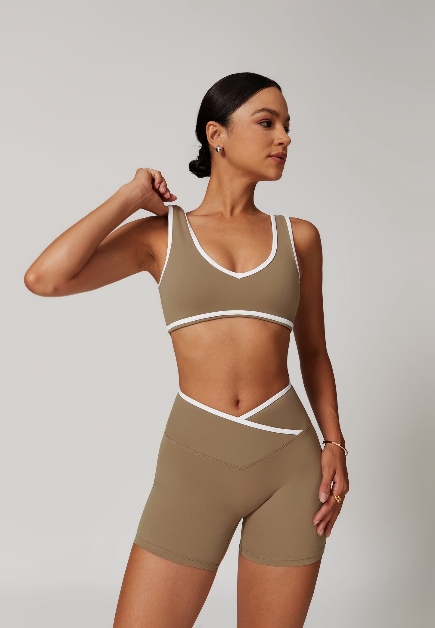 CrushU crossover high-waisted gym&yoga short set