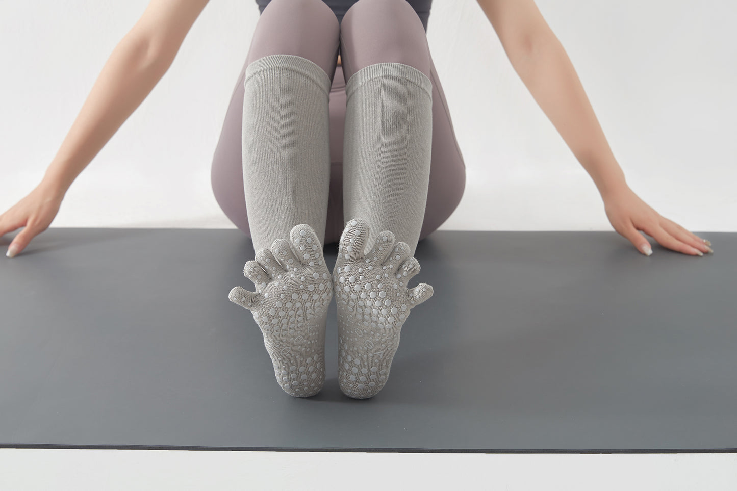 Five Finger Non-Slip Yoga Calf Socks