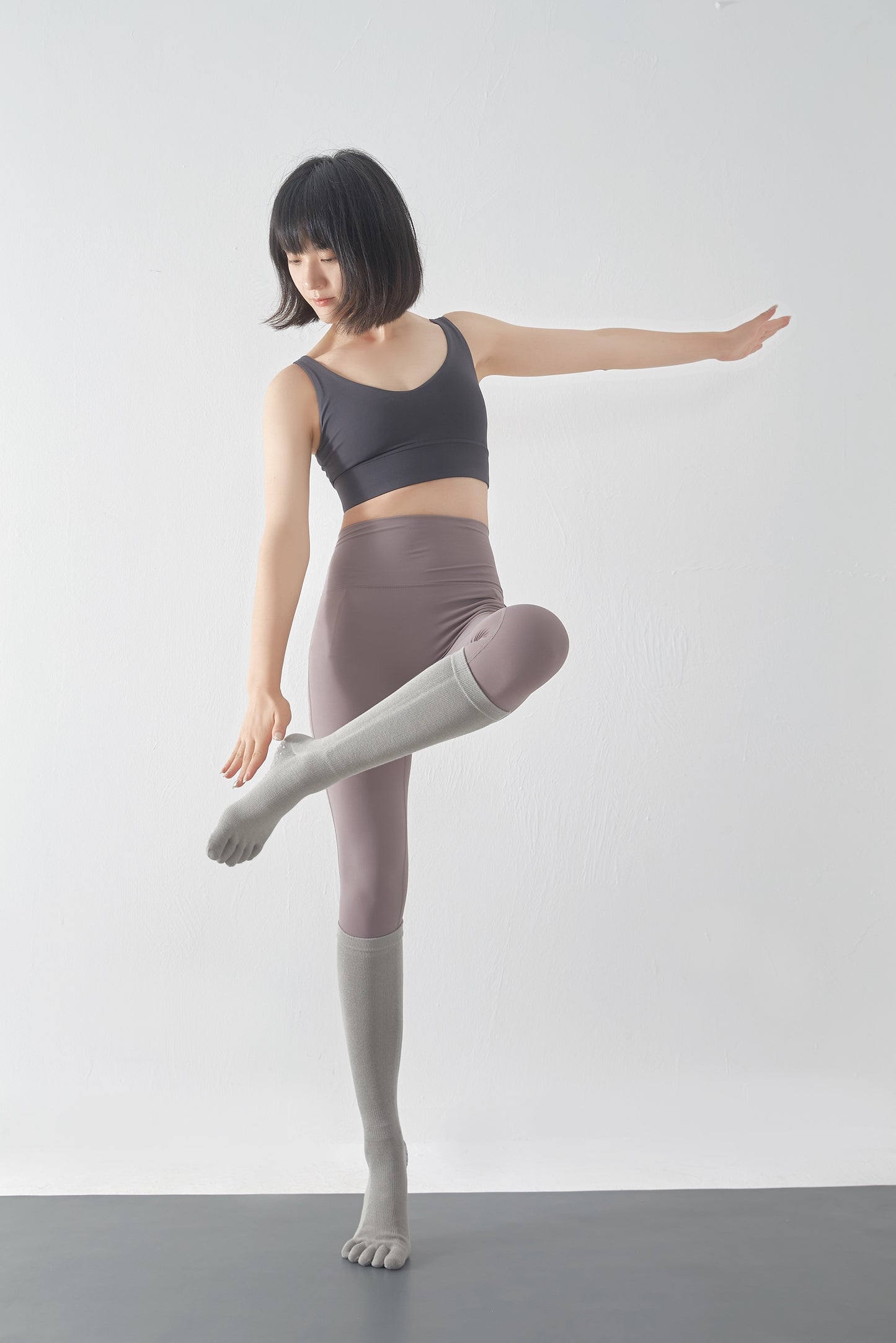 Five Finger Non-Slip Yoga Calf Socks