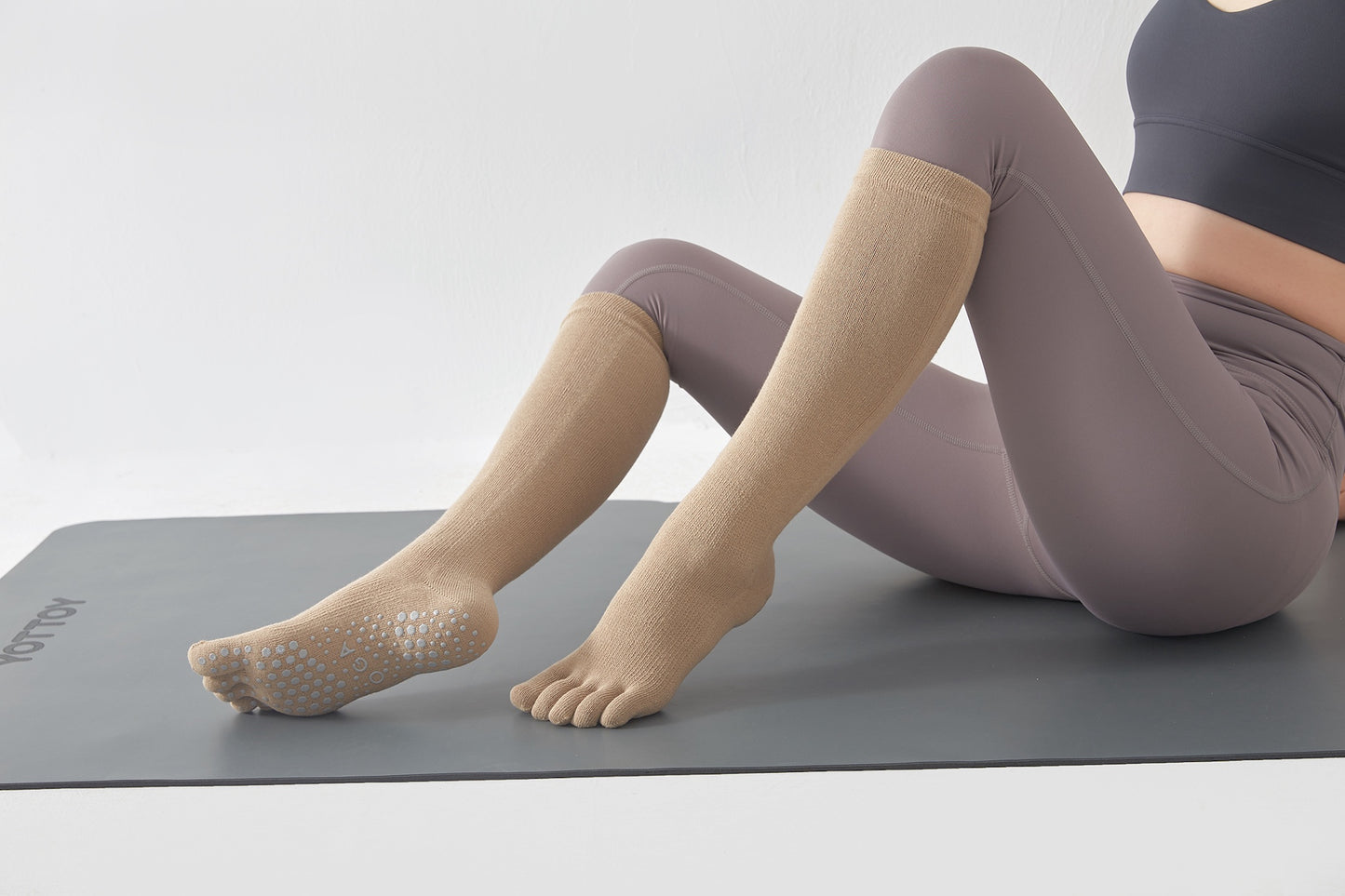 Five Finger Non-Slip Yoga Calf Socks