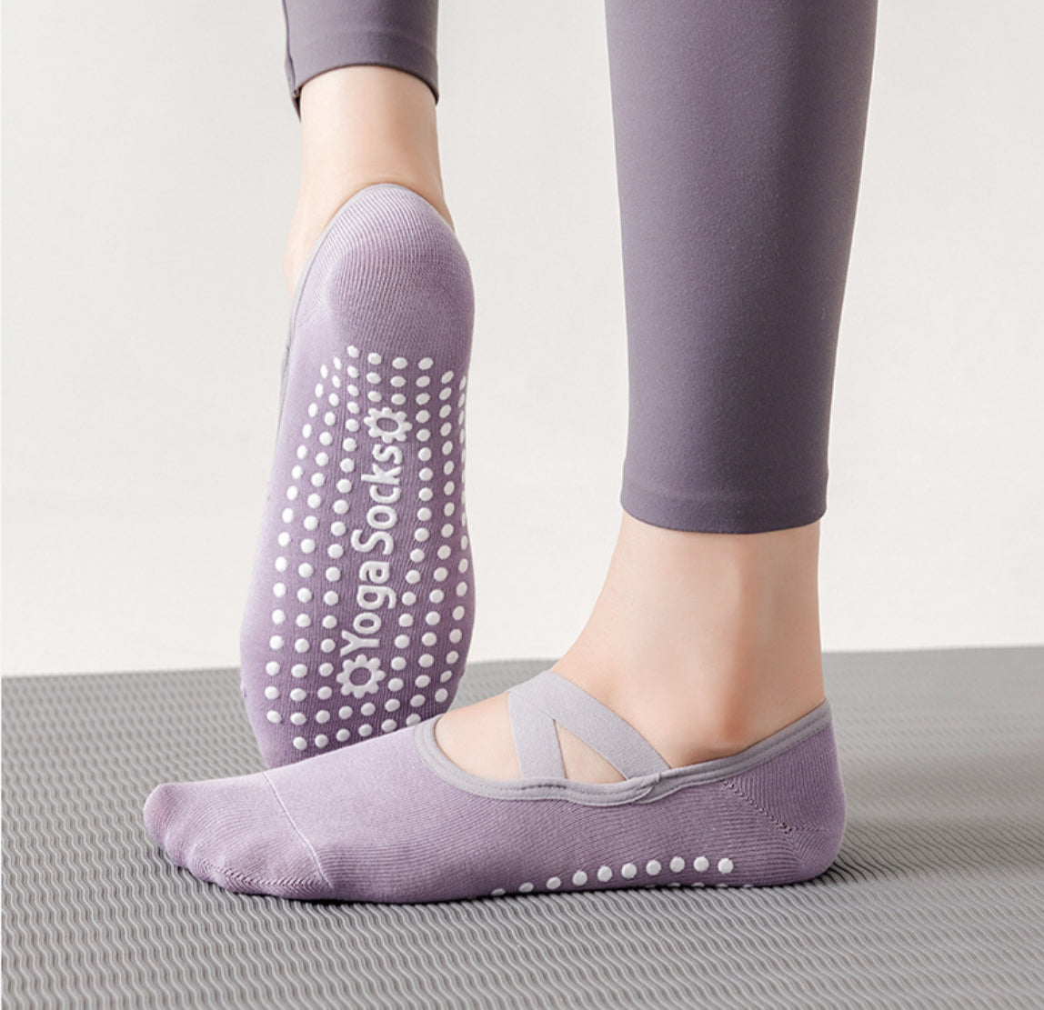 Summer Non-Slip Stretch Crossover Yoga Boat Socks