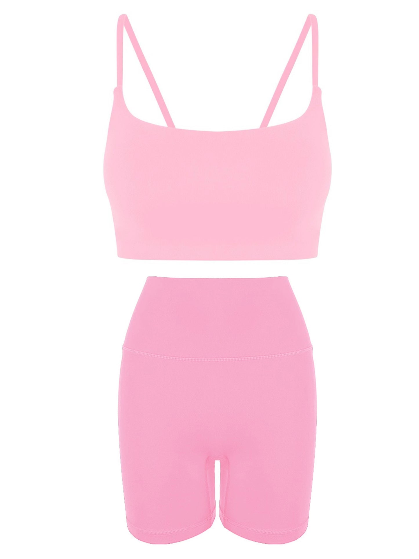 Slant Strap/Double Strap Yoga Bra & Short Set