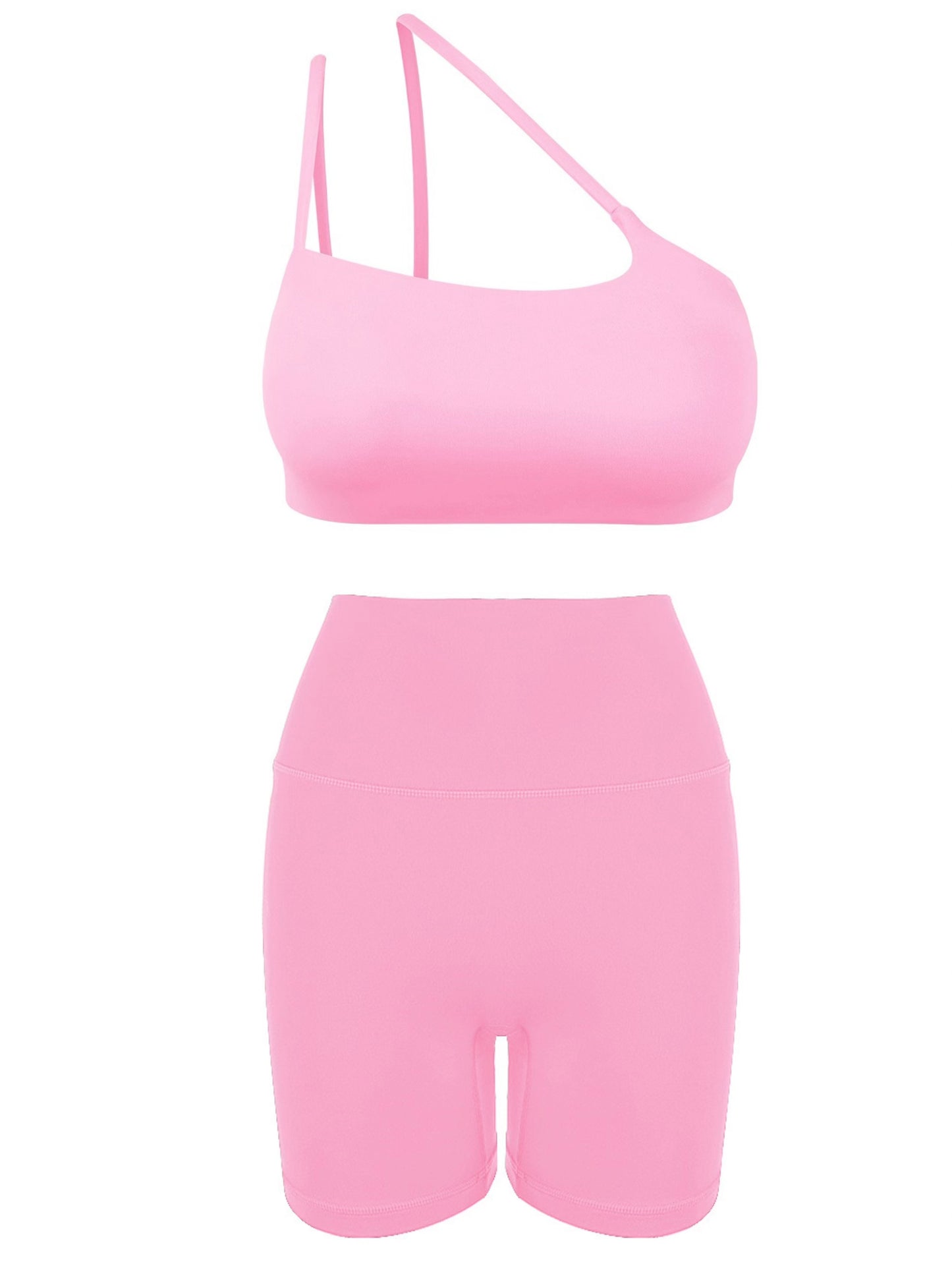 Slant Strap/Double Strap Yoga Bra & Short Set