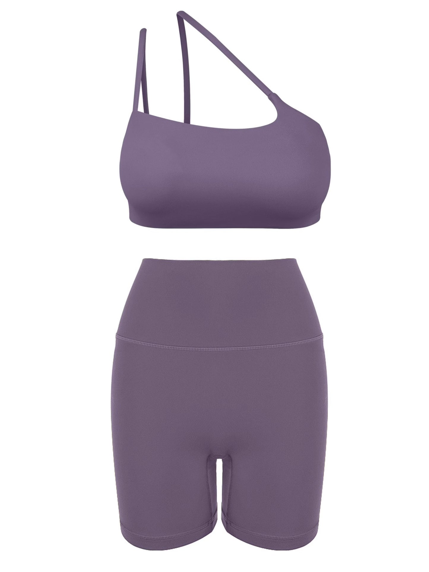 Slant Strap/Double Strap Yoga Bra & Short Set