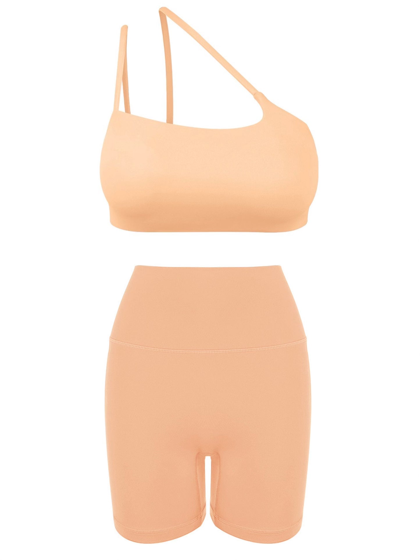 Slant Strap/Double Strap Yoga Bra & Short Set