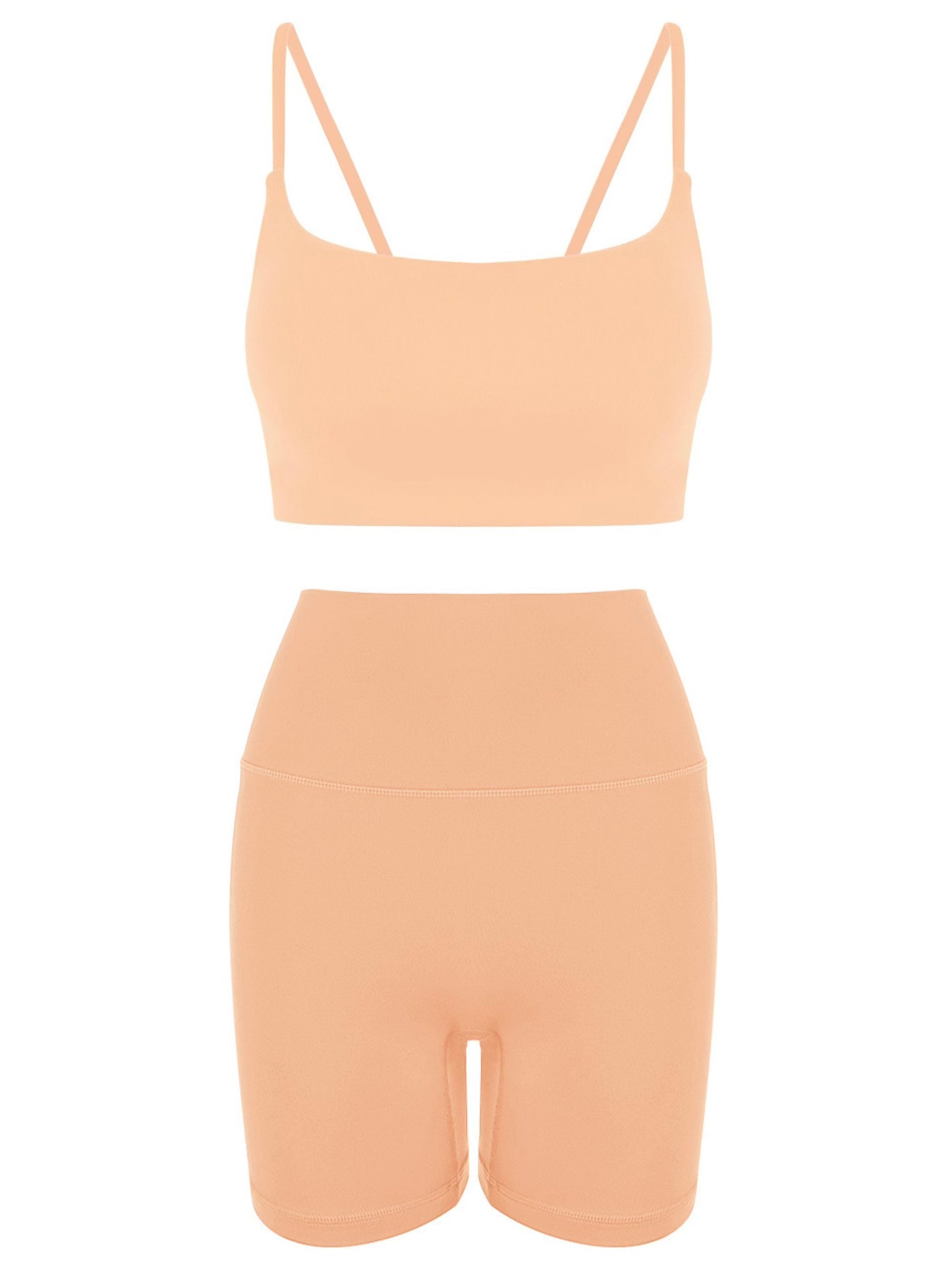 Slant Strap/Double Strap Yoga Bra & Short Set