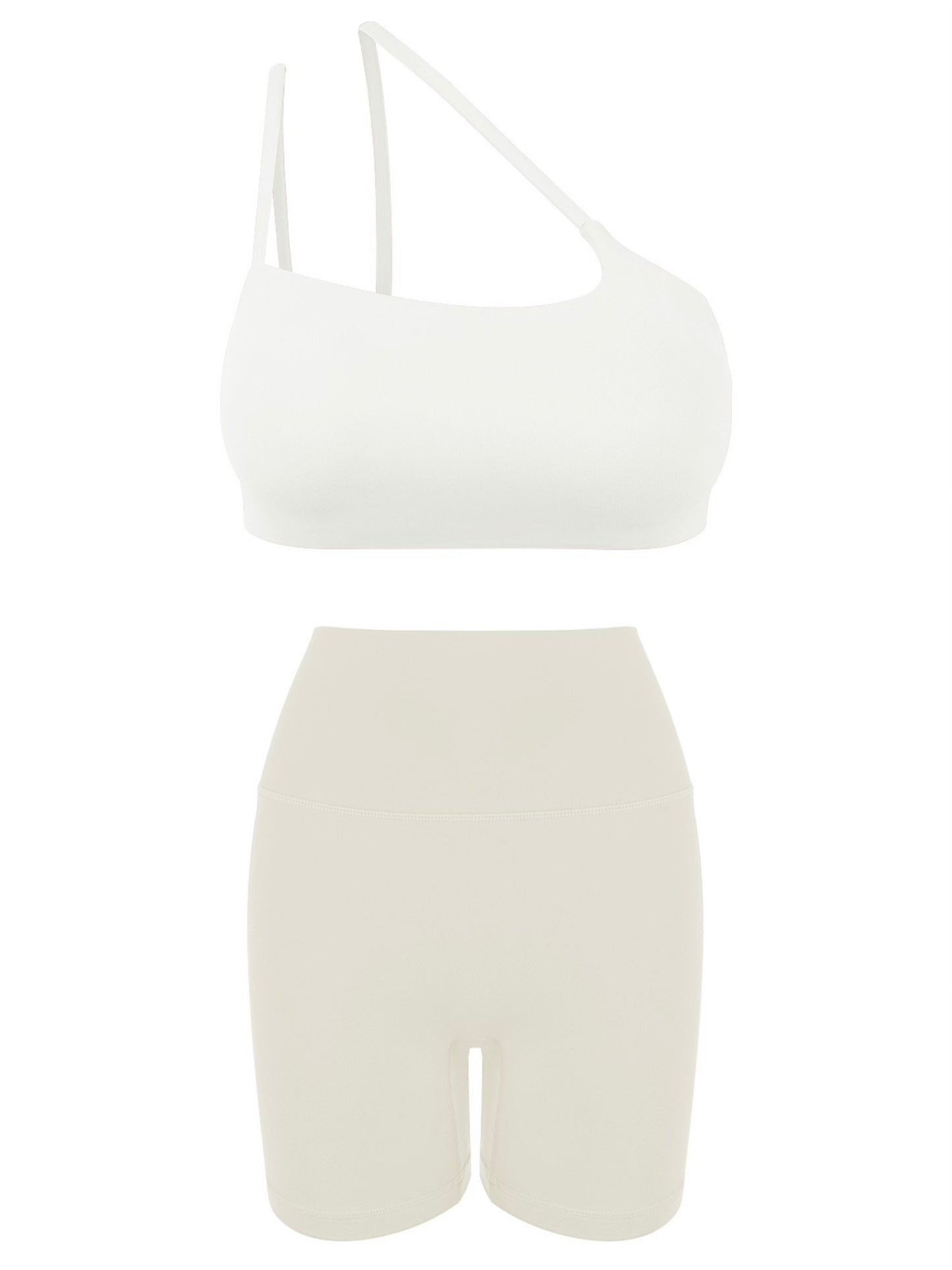 Slant Strap/Double Strap Yoga Bra & Short Set