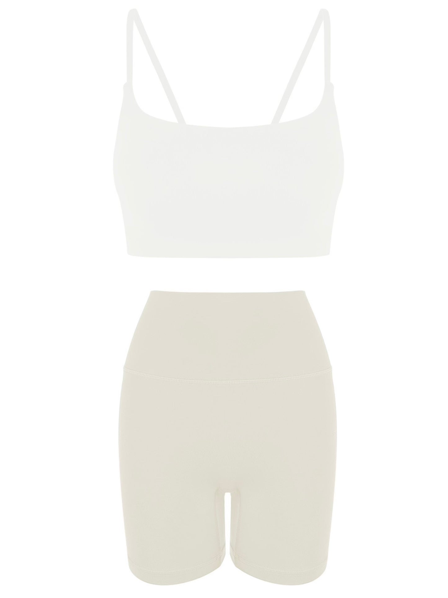 Slant Strap/Double Strap Yoga Bra & Short Set