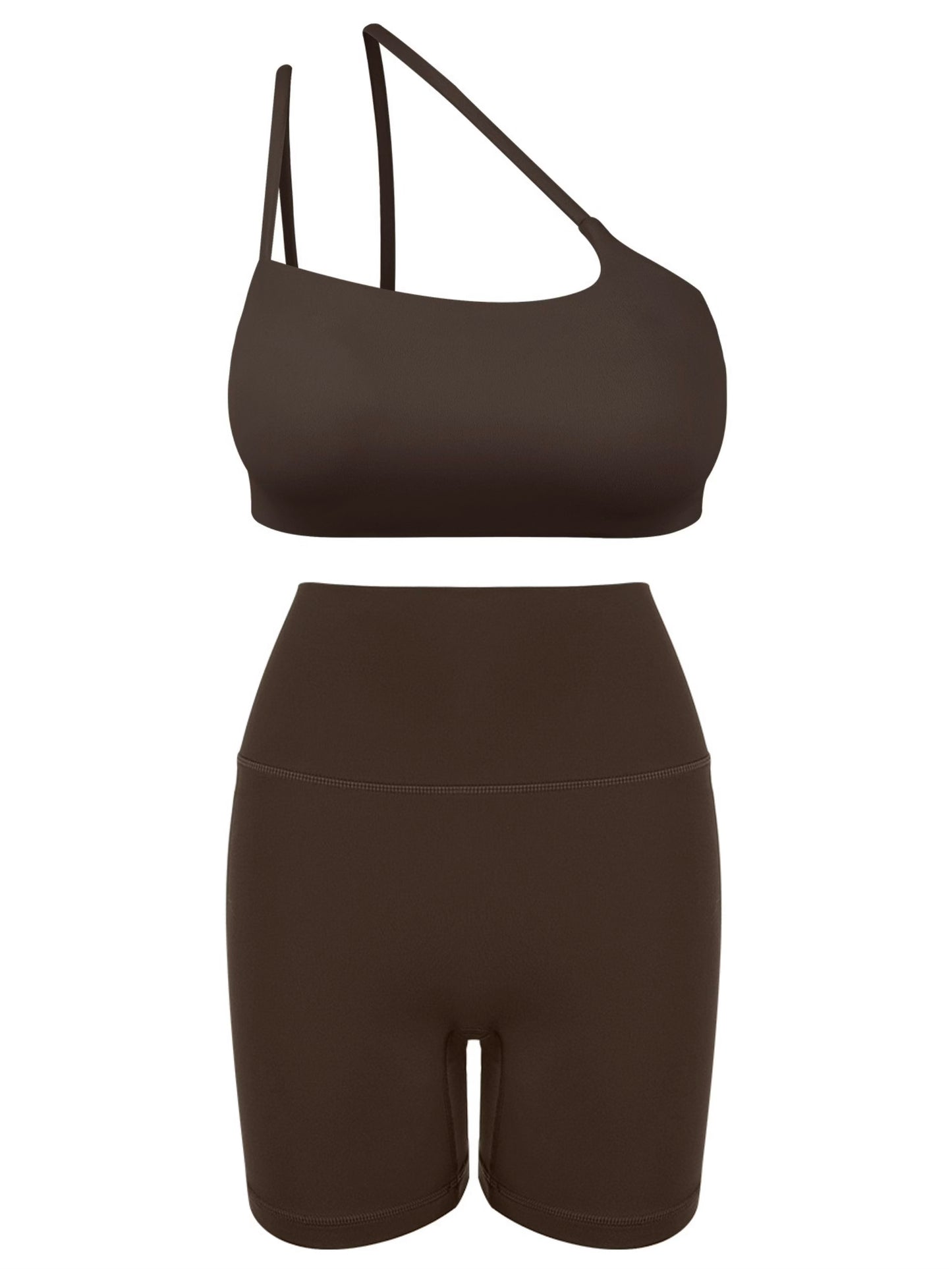 Slant Strap/Double Strap Yoga Bra & Short Set