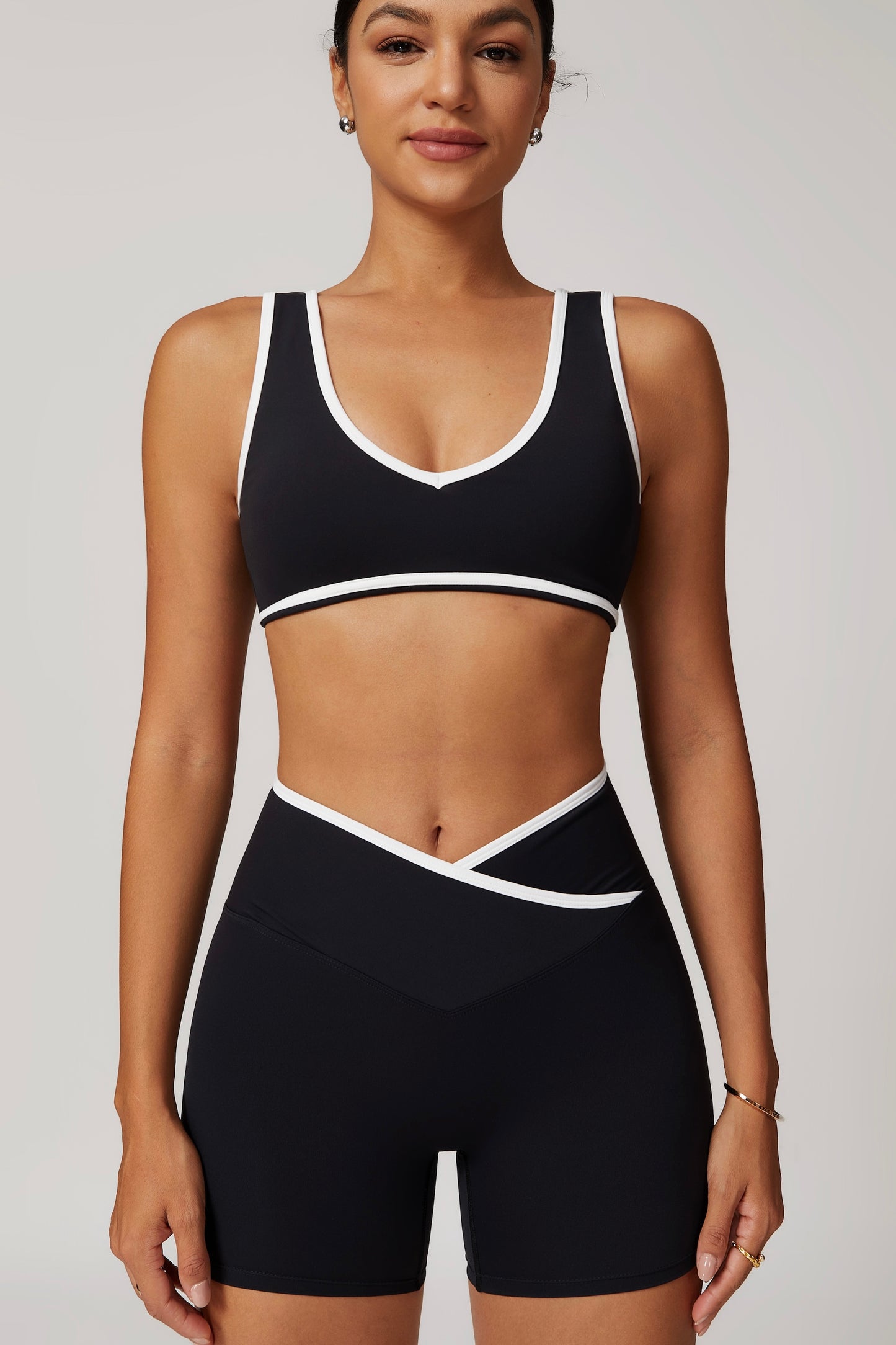 CrushU crossover high-waisted gym&yoga short set