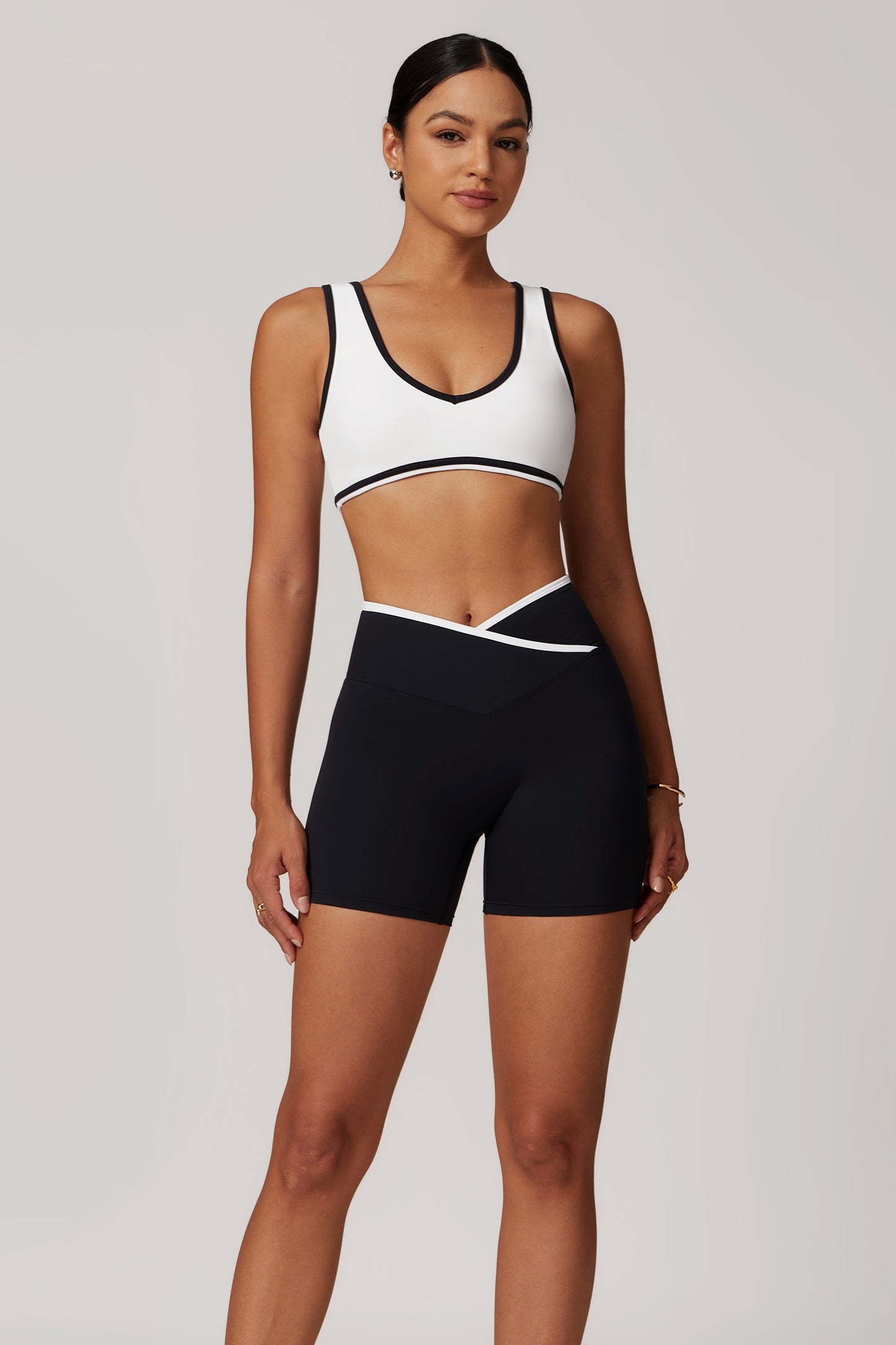 CrushU crossover high-waisted gym&yoga short set