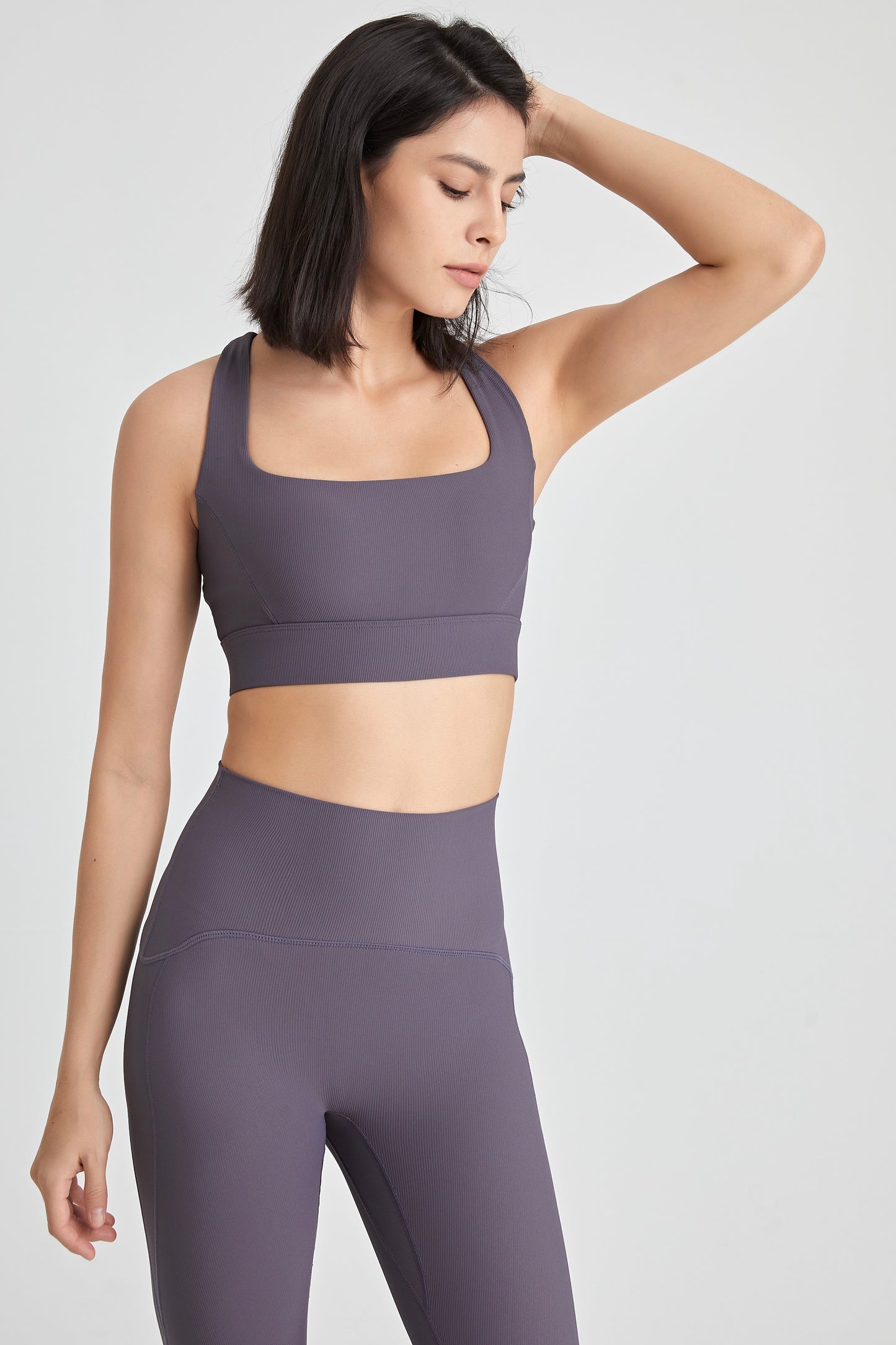 Crossover back u-neck shockproof yoga Bra for hot weather