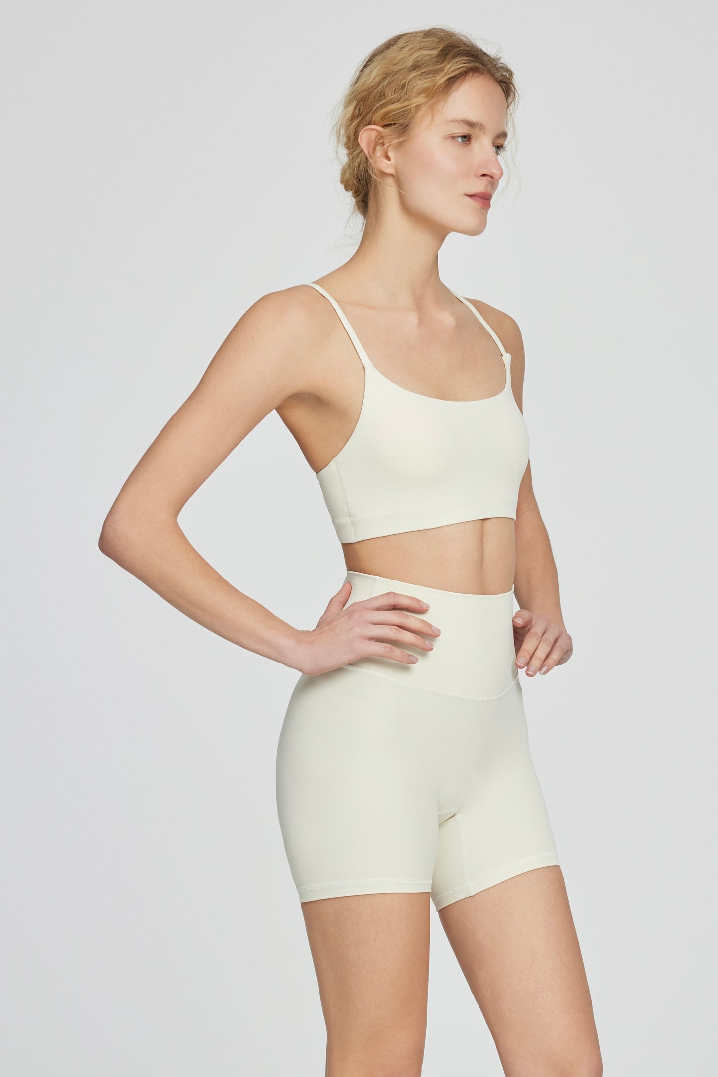 Slant Strap/Double Strap Yoga Bra & Short Set