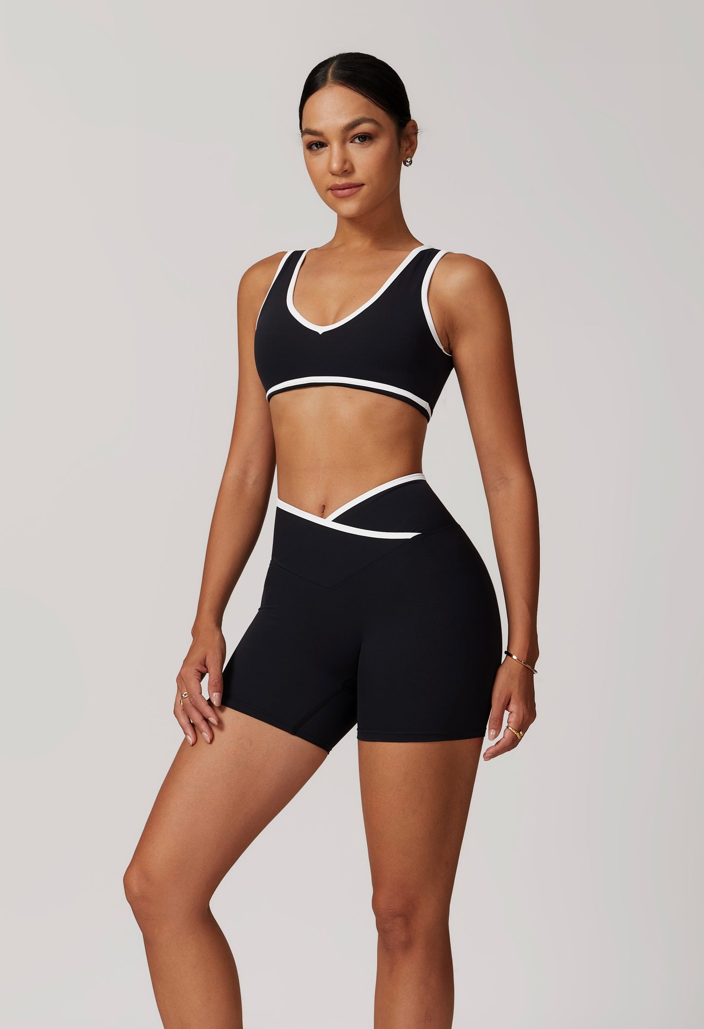 CrushU crossover high-waisted gym&yoga short set